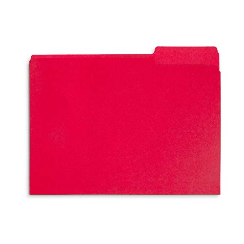 File Folder, 1/3 Cut Tab, Letter Size, Red, Great For Organizing And Easy File Storage, 100 Per Box #TOP3