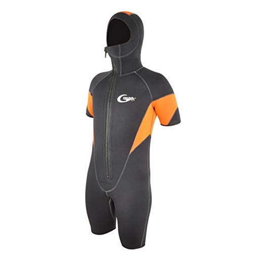 YJDTYM Traje de Buceo Traje de Neopreno de Buceo de Neopreno con Cremallera Frontal de 5 mm con Capucha Traje de Buceo de Manga Corta para Hombre para Caza submarina Surf