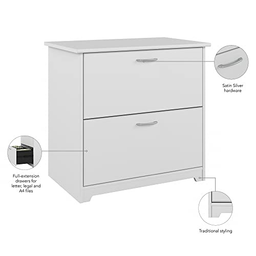 Bush Furniture Cabot 2 Drawer Lateral File Cabinet, White #TOP3