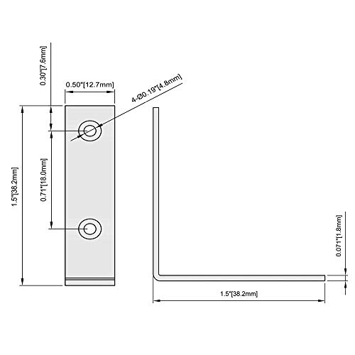 Home Master Hardware 5005 40 Pack L Bracket Corner Braces, Small Metal L Brackets For Wood, 1.5 Inch Steel Joist Right Angle Brackets For Wood Shelves Chair Drawer Cabinet With Screws, Zinc Plated Home Master Hardware thumb #8