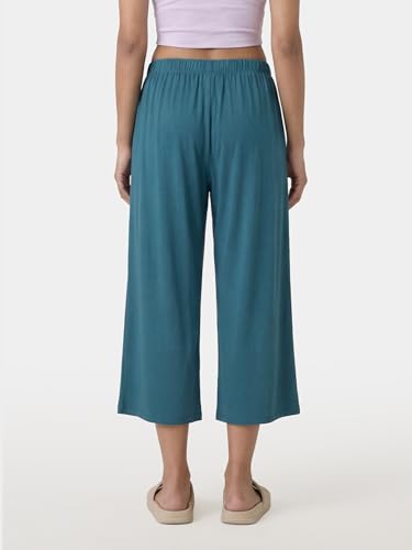Image of Enamor Mid Rise Crop Length Slip on Shop in Culotte for Women - Relaxed Fit, Super Soft - E064