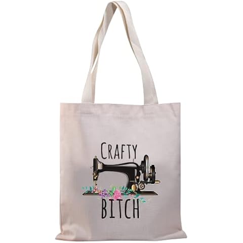 PLITI Sewing Gift Quilter Gift Crafty Bitch Sewing Tote Bag for Women Sewer Seamstresses Crafter(Crafty TGU) Cover