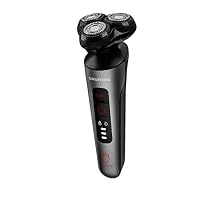 Grundig ProClub MS 8130 Herrenrasierer, BeardCare Sensor, Kunststoff des äußeren Gehäuses aus 61% recyceltem Kunststoff, Titanium Blades Technologie, Wet & Dry, Dunkles Mattchrom/Rot – Ansicht 3
