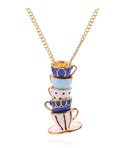 Collier tasse à thé en porcelaine, le cadeau bijoux femme idéal avec son pochon en organza