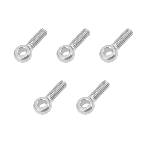 Image of METALLIXITY Shoulder Swing Lifting Bolt (M6x20mm) 5Pcs, 304 Stainless Steel Eye Bolts - for Home Renovation, Pipeline Gate Valves Fasteners, Silver