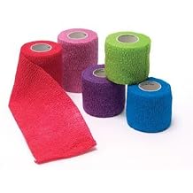 ProAdvantage P158040 Cohesive Bandage, Assorted Colors, 4-Blue, 4-Purple, 4-Red, 3-Green, 3-Pink, 4" Width, 5 Yards Length, Pack of 18