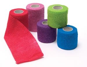 Pro Advantage P158020 Cohesive Bandage, Assorted Colors (8-Blue, 8-Purple, 8-Red, 6-Green, 6-Pink), 2" x 5 yd. (Pack of 36)