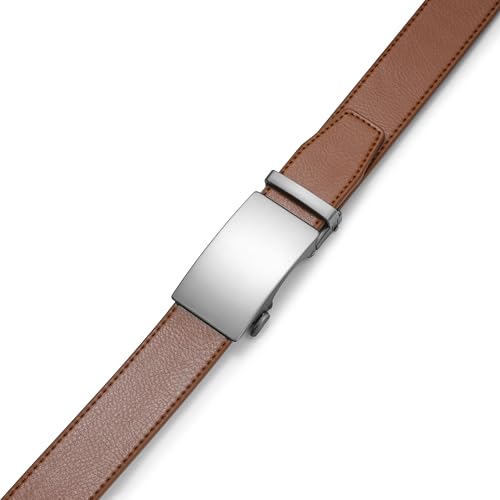 35mm Dress Genuine Leather Men’s Ratchet Belt Adjustable Golf Pants Casual Gift. (Brown,36" to 42" Waist Adjustable)4