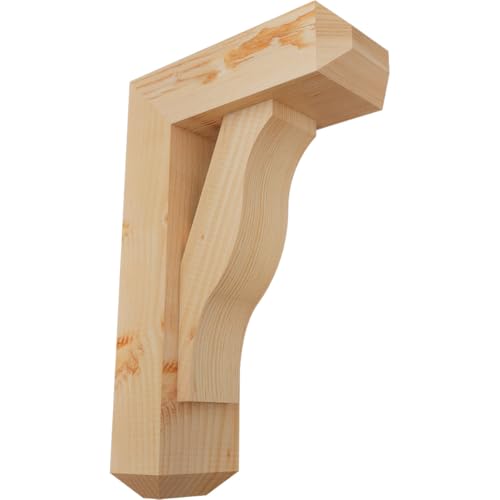 5 1/2"W x 14"D x 22"H Funston Craftsman Smooth Bracket w/Offset Brace, Douglas Fir
