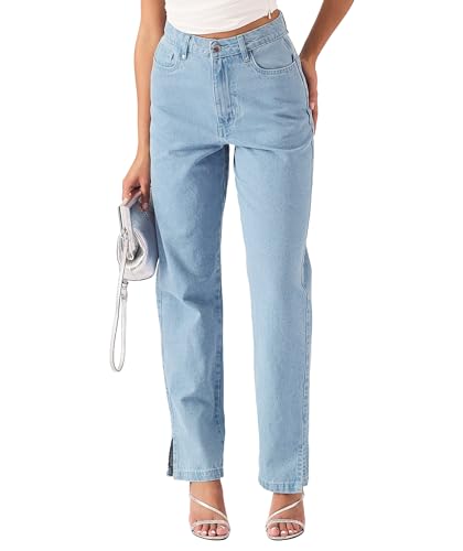 JMOJO Jeans for Women UK - High Waisted Straight Leg Jeans Women with Internal Waist Adjuster - Regular Fit Ladies Jeans Size 6 8 10 12 14 16 18 - Perfect for Casual & Formal Events