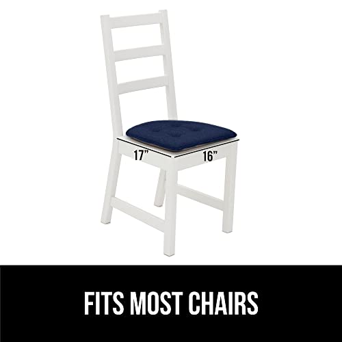 Gorilla Grip Tufted Memory Foam Chair Cushions, Set Of 4 Comfortable Pads For Dining Room, Slip Resistant Backing, Washable Kitchen Table, Office Chairs, Computer Desk Seat Pad Cushion, 16X17 Navy #TOP5