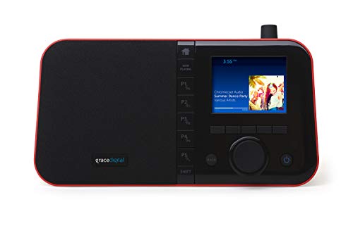 Grace Digital Mondo Elite Smart Internet Radio, Bluetooth, Wi-Fi, 7-Day Alarm – Microphone-Free (Red) - Thumbnail 4