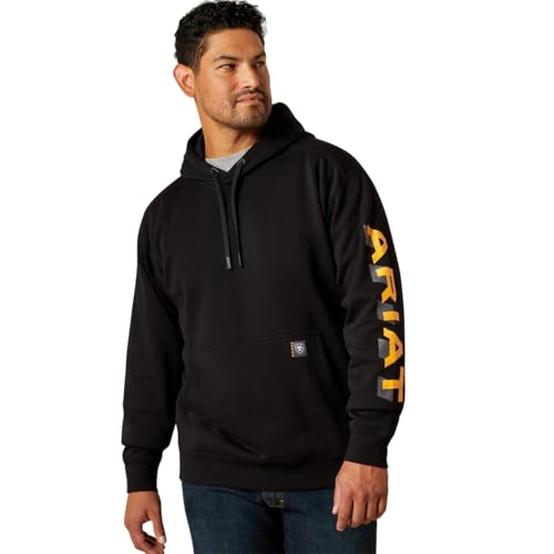 ARIAT mens Rebar Lightweight Logo Hoodie