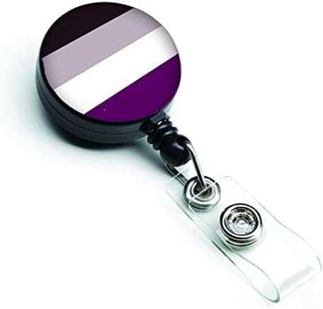 Caroline's Treasures CK8009BR Asexual Pride Retractable Badge Reel for Nurses ID Badge Holder with Clip Retractable Employee Badge Holder, Belt Clip, Multicolor image 4