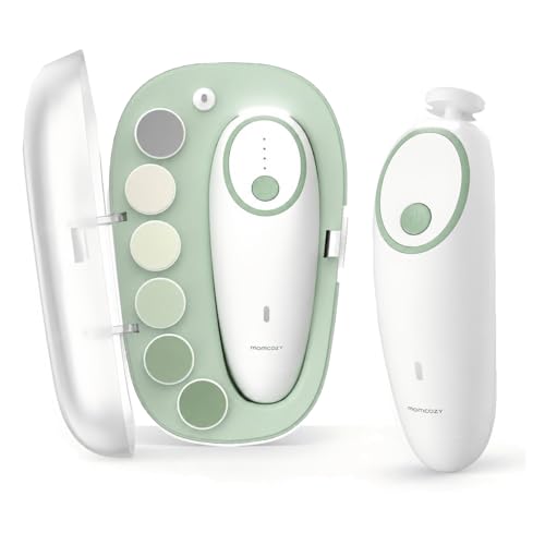 Momcozy Baby Nagelfeile Elektrisch, Sanfter Baby Nageltrimmer Elektrisch Wiederaufladbar, Baby Nagelknipser Elektrisch, 7 Schleifkopf Ersatzpads 1