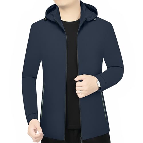 Chaqueta informal de primavera con capucha cómoda de caballero ligera 3