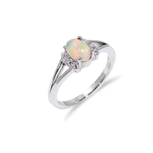 HIMALYA QUARTZ Anillo de compromiso hecho a mano en plata de ley 925 Anillo de ópalo natural Anillo de ópalo etíope Anillo de mujer-hombre R041