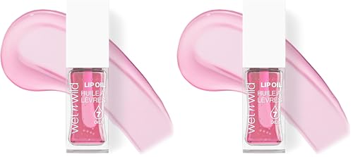 wet n wild Lip Oil - Lightweight, Non-Sticky, Hydrating &amp; Nourishing Formula with Marula &amp; Jojoba Oils, Vegan &amp; Cruelty-Free - Rose Quartz (Pack of 2)