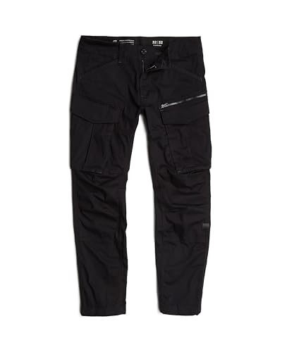 G-STAR Raw - Mens Rovic Zip 3D Regular Tapered Pants, Color Dark Black, Size: 35W x 38L4