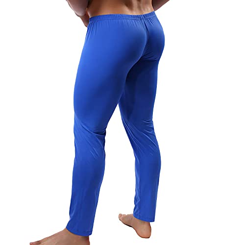 Mens Tight Long Underwear Bottoms Smooth Thin Leggings Long Johns Pants3