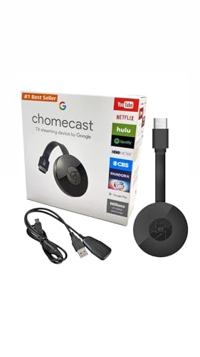 Image of OG Google Chromecast with TV (4K) Media Streaming Device with HDR Support Power Adapter and Cable