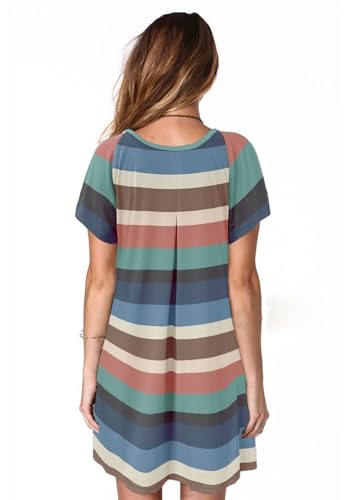 Image of Alaster Women's Casual Summer T Shirt Dress Loose Short Sleeve Tunic Dress with Pocket for Women
