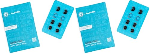 JLab Cloud Foam Mnemonic Earbud Tips, 4 Pairs of Custom Fit Universal Tips, Memory Cloud Foam, Black/Blue (Pack of 2)