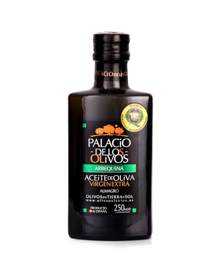 Palacio de Los Olivos - Aceite De Oliva Virgen Extra Arbequina Gourmet - Prensado en Frío, Recolección Temprana - Botella de 250 ml