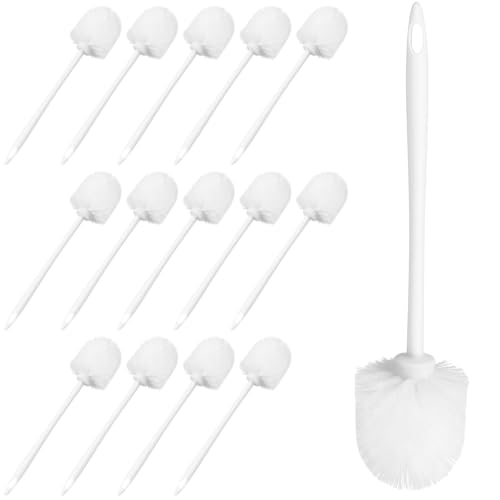 Brosses WC avec support et tête à poils blancs en matériau PP résistant