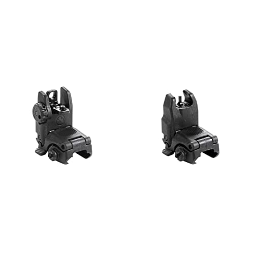 Magpul MBUS Flip-Up Backup Sights, Black, Rear Sight&Magpul Gen 2 Front Flip Sight, Black (MAG247-BLK)