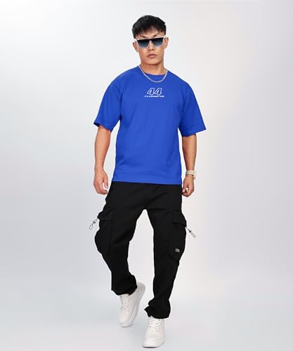 Image of SHODOX Bio-Washed Anti Bacterial 100% Pure Cotton Men's Oversized Aesthetic Premium Printed T-Shirt | Cozy Soft, Less Wrinkles Loose Fit, Drop Shoulder, Korean Baggy Style Tees for Mens