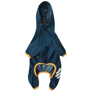 Rainy Day Dog Puppy Reflective Strip Raincoat Apparel Raincoat Pet Outfits Waterproof for Pets Cats Dogs Blue M