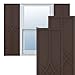 Ekena Millwork TFP001CP18X075TB True Fit PVC Cedar Park Fixed Mount Shutters, 18"W x 75"H, Raisin Brown