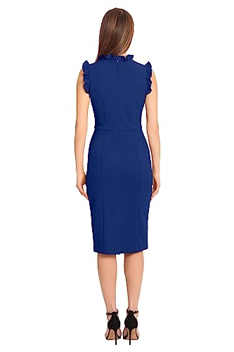 Image of Maggy London Womens Ruffle Neck and Armhole Sheath Dress