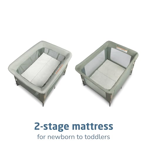 Maxi-Cosi Swift Baby Playard with Mat, Baby Playpen, Play Yard with Bassinet - Portable Playpen for Babies and Toddlers, Classic Green