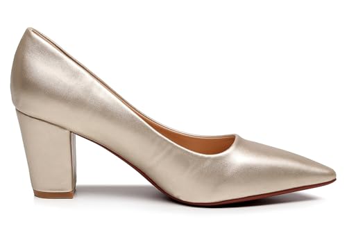 Image of VenusCelia Women's Lewin Pump Chunky Heel Shoe