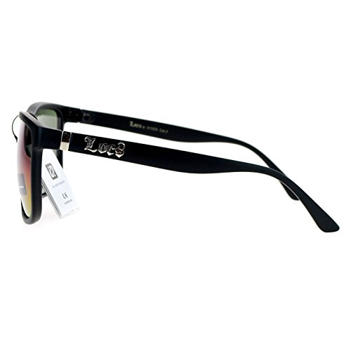 Locs Mirror Lens Gangster Oversized Rectangular Wayfarer Sunglasses Teal Revo4