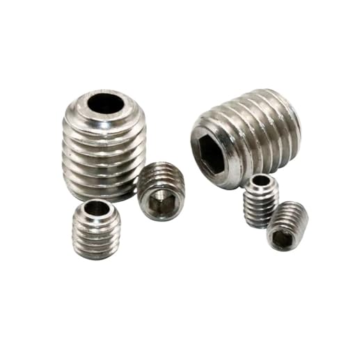 Cilky 1/2pcs 304 Stainless Steel M5 M6 M8 M10 Hollow Hole Through Air Out Hex Hex Socket Flat Headless Bolt Set Screw Metal Screws(10mm,1pc M8)