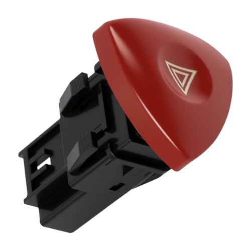 JiaHeHe Bouton Warning Trafic 2 pour Feux de Détresse Rouge, Interrupteur Feux De Détresse 4 Broches, Compatible avec Espace Laguna Mk2, Mk4, 8200442724,...