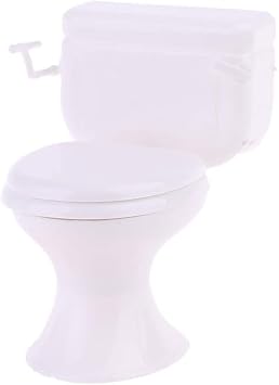 White Toilet Dollhouse Miniature Furniture Vintage Bathroom Model Toilet Pretend Dollhouse Accessories