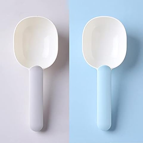 croselyu Pet Feeding Spoon, Dog Food Spoon, Dog Food Shovel ABS Dog Food Shovel Spoon, Cat Food Shovel, 2 Pcs (grey) Cover