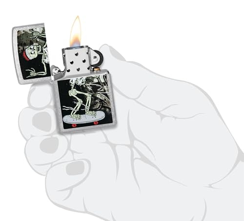 Image of Zippo Skateboard Windproof Lighter - Street Art Style Design on Street Chrome Finish, Refillable, (BIS Certified)