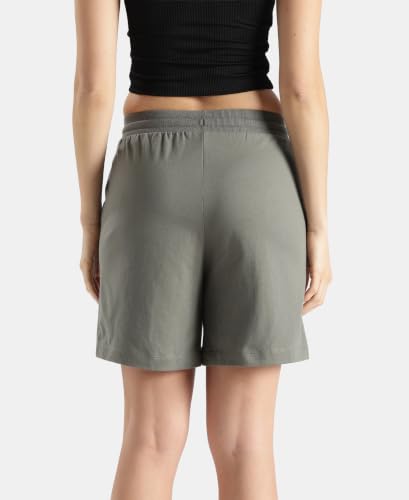 Image of Jockey AW23 Women Super Combed Cotton Rich Regular Fit Shorts with Side Pockets