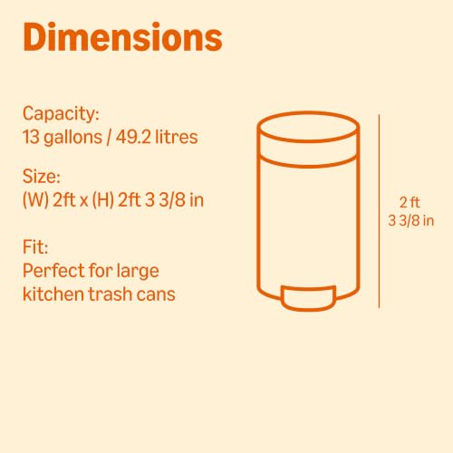 Image of Amazon Basics Extra Strong & Flex Tall Kitchen Drawstring Trash Bags, Citrus Scent, 13 Gallon, 40 Count