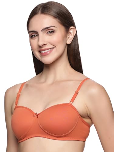 Image of Teens Lifestyle Non-Wired Padded Super Combed Cotton Strapless Bra for Women | Full Coverage, Ultra-Grip Support Band, Detachable Adjustable Transparent Straps, Seamless Design