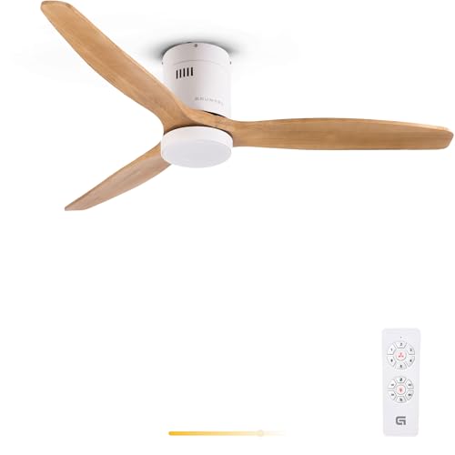 Grunkel - Ventilador de techo con luz led SKYWIND-52WB. Motor DC. Mando a distancia. 6 velocidades....