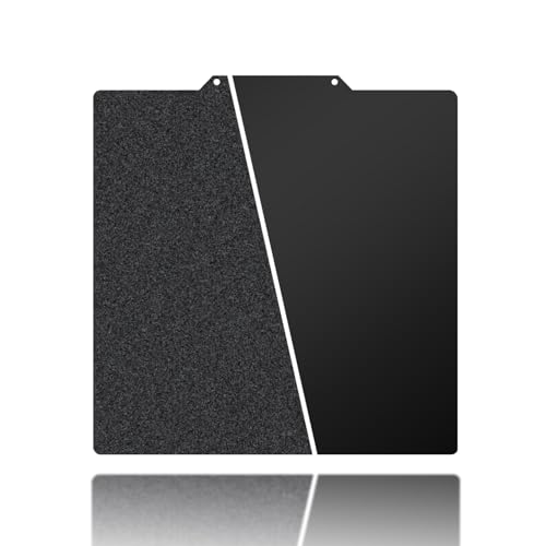 Image of 377x370mm Black Build Plate for Ender 5 Plus, Double Sided Textured PEI+Smooth PEI Flexible Spring Steel Platform Heated Printing Bed for Ender 5 Plus 3D Printer