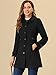 Allegra K Women's Winter Classic Outwear Overcoat with Pockets Single Breasted Pea Coat Medium Black