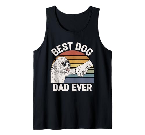 Bichon Frise Dad Best Dog Dad Día del Padre Hombres Camiseta sin Mangas