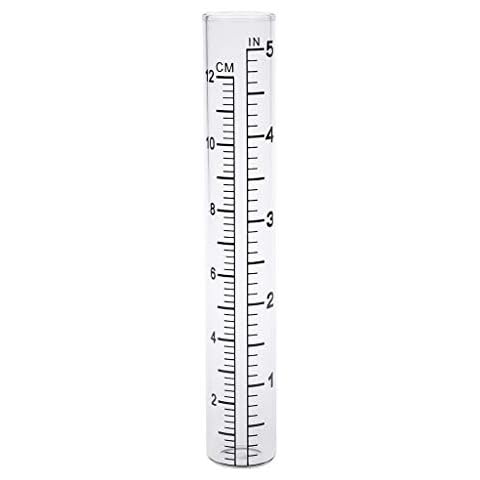 MIKI-Z 2pcs 5" Capacity Rain Gauge Glass Replacement Tube for Yard Garden Outdoor Home Cover